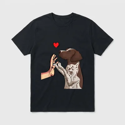 Deutsch Kurzhaar Hunde Liebe T-Shirt – Klassisches T-Shirt in Schwarz