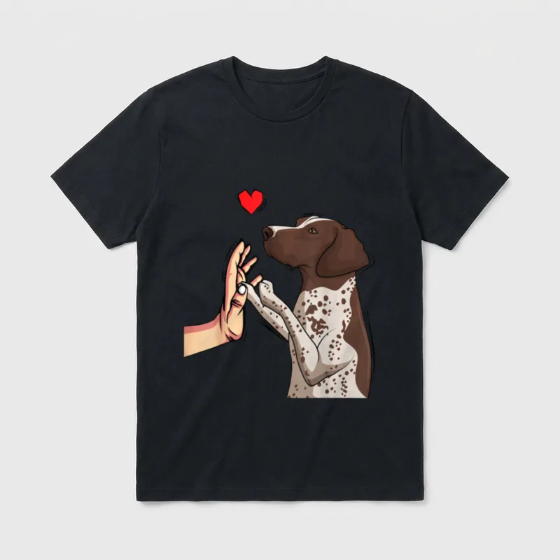 Deutsch Kurzhaar Hunde Liebe T-Shirt – Klassisches T-Shirt in Schwarz