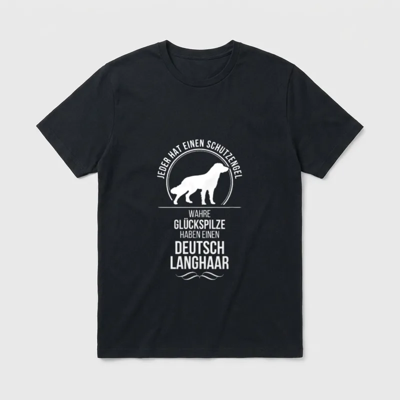 Deutsch Langhaar Schutzengel Hunde T-Shirt – Klassisches T-Shirt in Schwarz