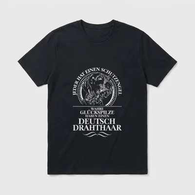 Deutsch Drahthaar Schutzengel Hund T-Shirt – Klassisches T-Shirt in Schwarz