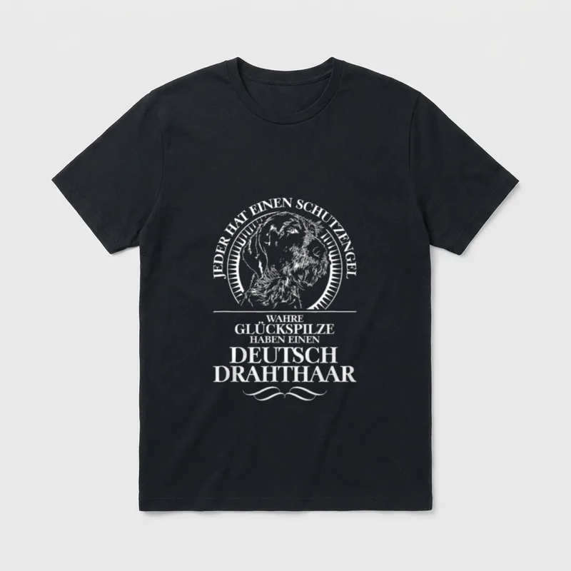 Deutsch Drahthaar Schutzengel Hund T-Shirt – Klassisches T-Shirt in Schwarz