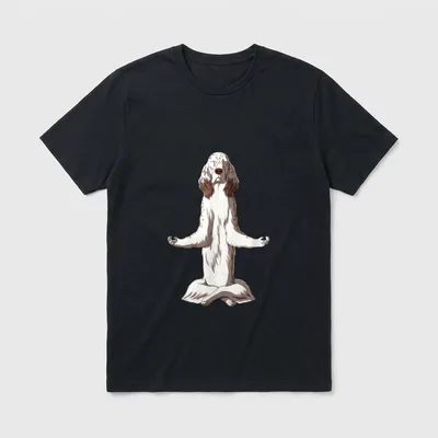 Witziger Yoga Hund English T-Shirt – Klassisches T-Shirt in Schwarz