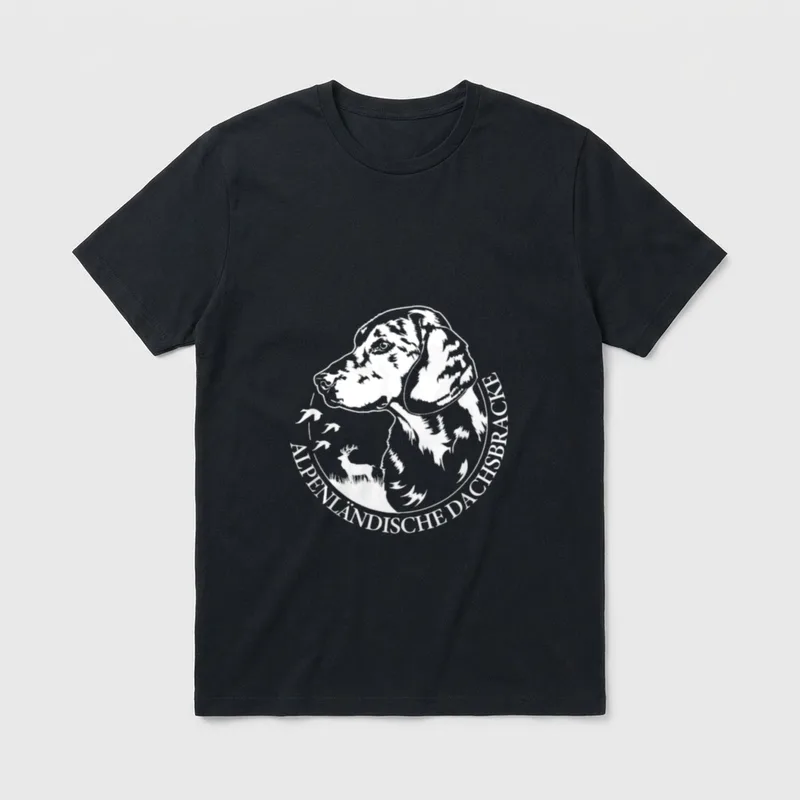 Alpenländische Dachsbracke Portrait Hundeportrait T-Shirt – Klassisches T-Shirt in Schwarz