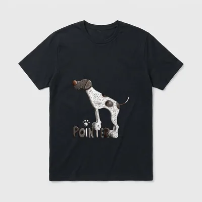 Happy English Pointer I T-Shirt – Klassisches T-Shirt in Schwarz
