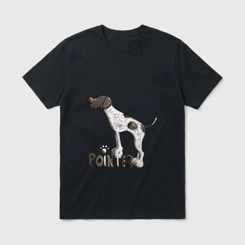 Happy English Pointer I T-Shirt – Klassisches T-Shirt in Schwarz