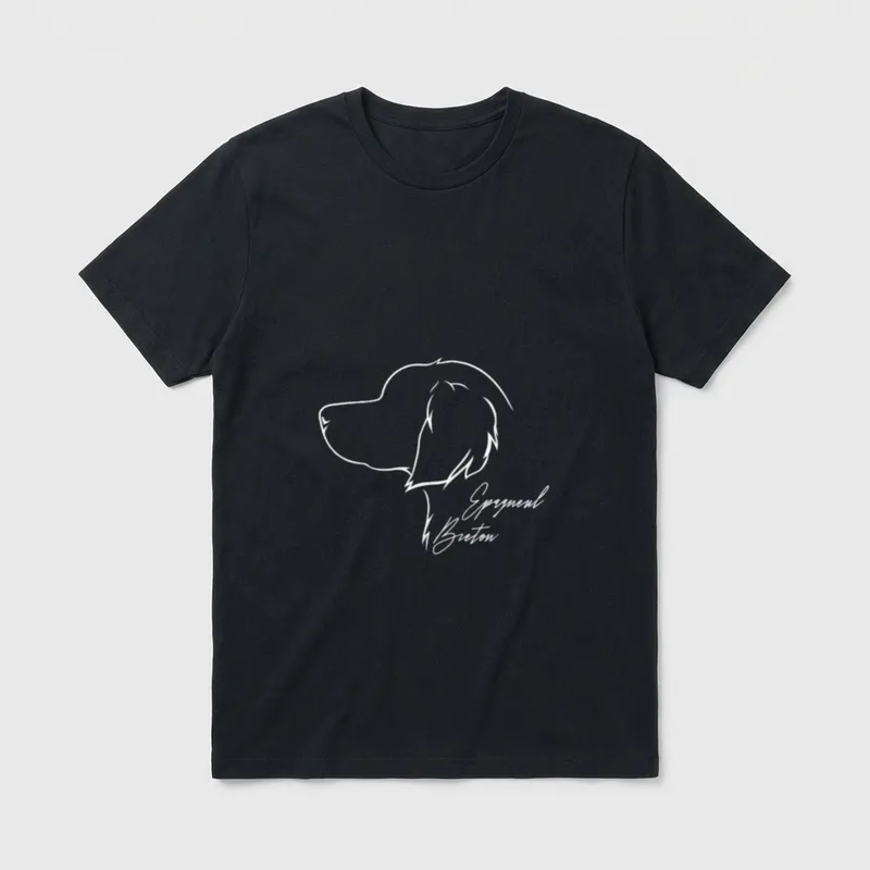 Epagneul Breton Profil Hunderasse T-Shirt – Klassisches T-Shirt in Schwarz