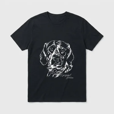 Epagneul Breton Hund Hunde T-Shirt – Klassisches T-Shirt in Schwarz