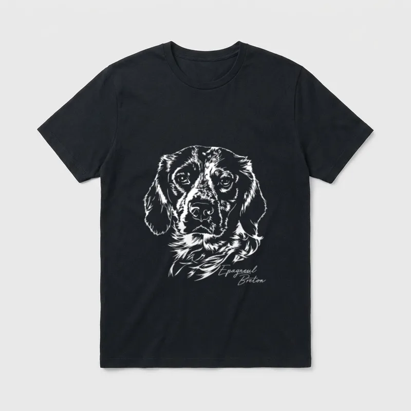 Epagneul Breton Hund Hunde T-Shirt – Klassisches T-Shirt in Schwarz
