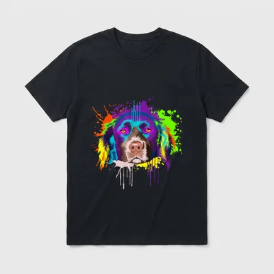 Splash Art Kleiner Münsterländer T-Shirt – Klassisches T-Shirt in Schwarz