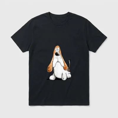 Lustiger Basset Hound Cartoon T-Shirt – Klassisches T-Shirt in Schwarz