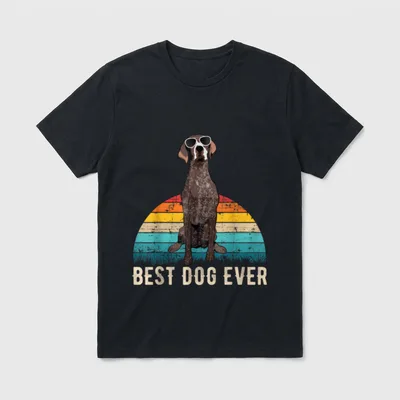 Retro Deutsch Kurzhaar & T-Shirt – Klassisches T-Shirt in Schwarz