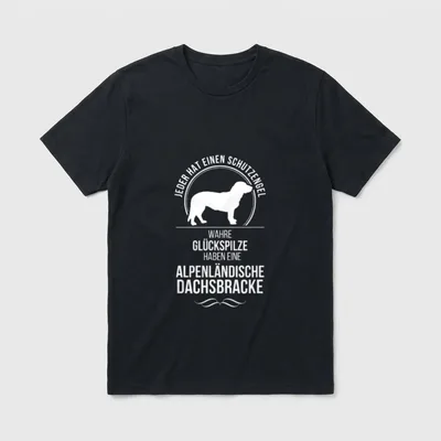 Alpenländische Dachsbracke Schutzengel Hund T-Shirt – Klassisches T-Shirt in Schwarz