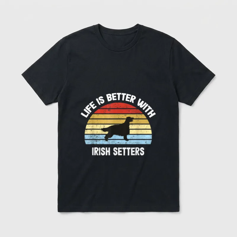 Retro Irish Setter Hundegeschenk T-Shirt – Klassisches T-Shirt in Schwarz