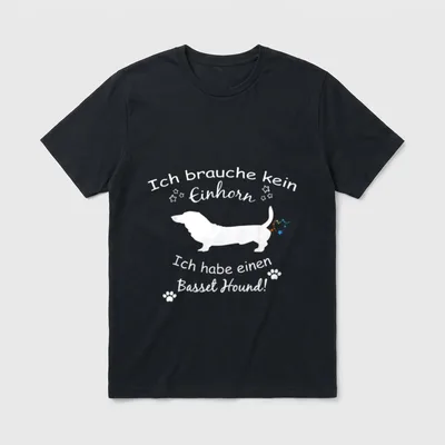 Basset Hound Basset Hound Hund T-Shirt – Klassisches T-Shirt in Schwarz