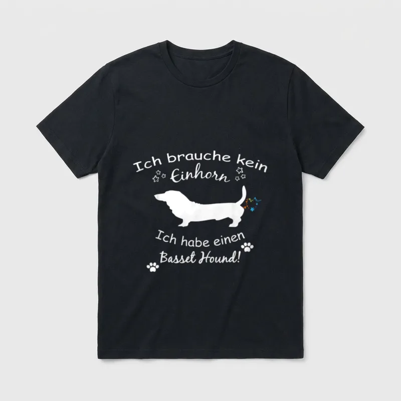 Basset Hound Basset Hound Hund T-Shirt – Klassisches T-Shirt in Schwarz