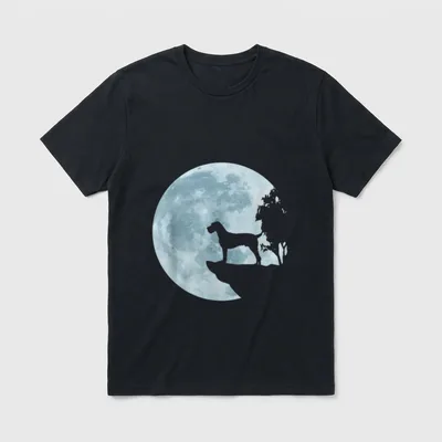 Deutsch Drahthaar Vollmond Hunde T-Shirt – Klassisches T-Shirt in Schwarz