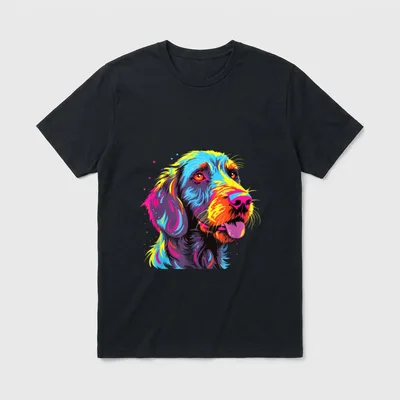 Wasserfarben Farbenfroher Deutsch Drahthaar T-Shirt – Klassisches T-Shirt in Schwarz