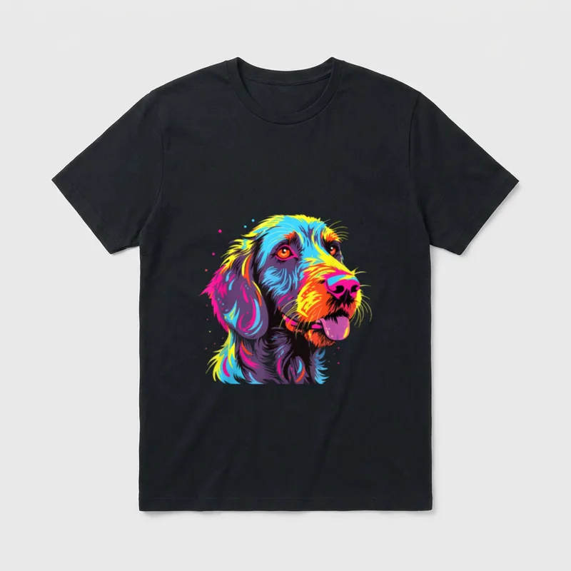 Wasserfarben Farbenfroher Deutsch Drahthaar T-Shirt – Klassisches T-Shirt in Schwarz