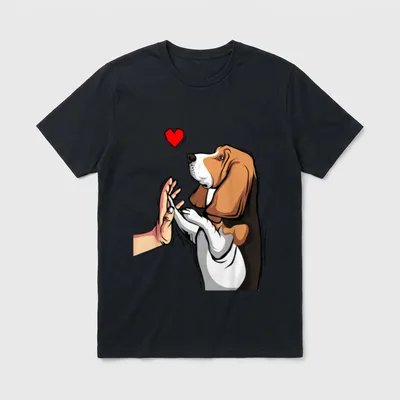 Basset Hound Hunde Liebe T-Shirt – Klassisches T-Shirt in Schwarz