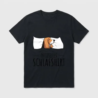 Offizielles Schlafshirt Basset Hound T-Shirt – Klassisches T-Shirt in Schwarz