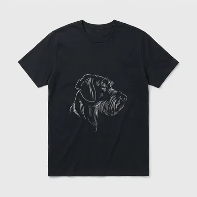 Deutscher Drahthaar Jagdhund Hunde Kopf T-Shirt – Klassisches T-Shirt in Schwarz