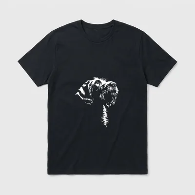 Korthals Griffon Portrait Silhouette T-Shirt – Klassisches T-Shirt in Schwarz