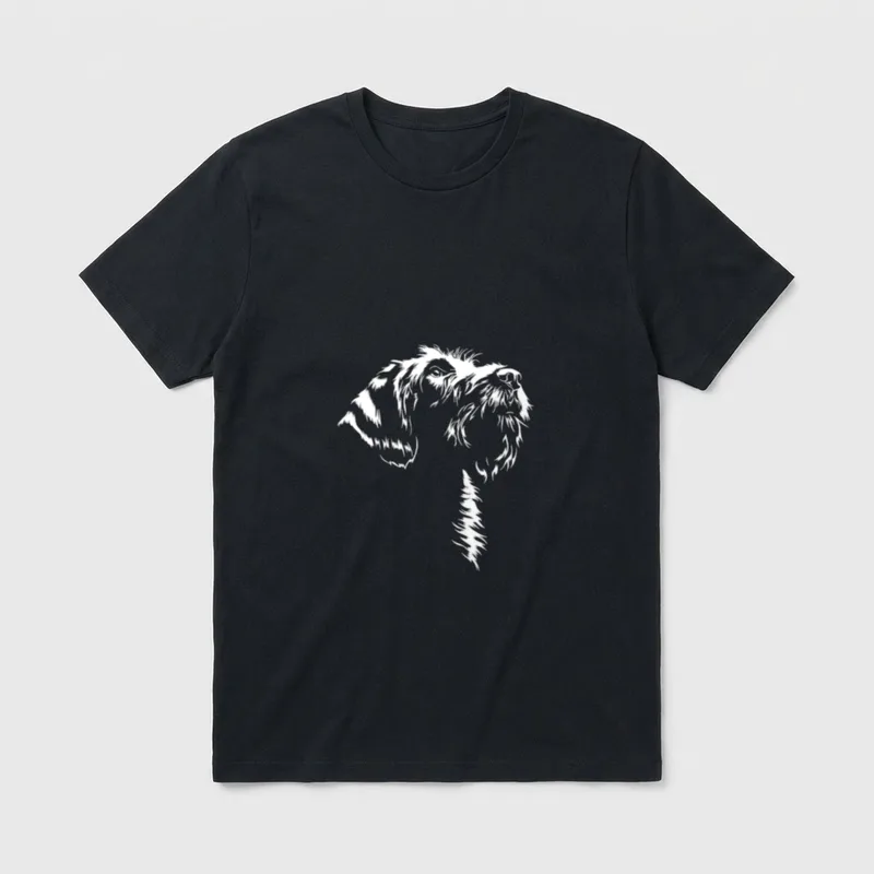 Korthals Griffon Portrait Silhouette T-Shirt – Klassisches T-Shirt in Schwarz