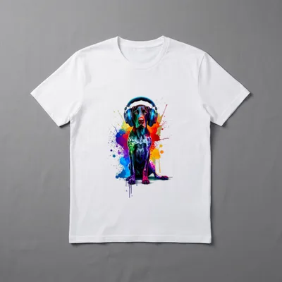 Splash Art-kopfhörer Deutsch Kurzhaar T-Shirt – Klassisches T-Shirt in Schwarz