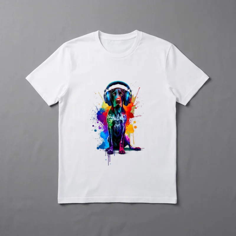 Splash Art-kopfhörer Deutsch Kurzhaar T-Shirt – Klassisches T-Shirt in Schwarz