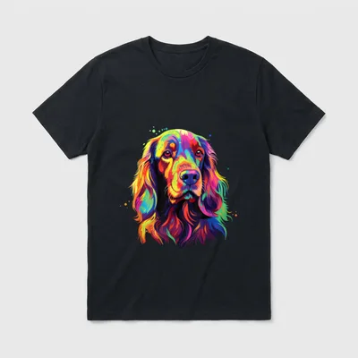 Wasserfarben Farbenfroher Irish Setter Jagdhunde T-Shirt – Klassisches T-Shirt in Schwarz