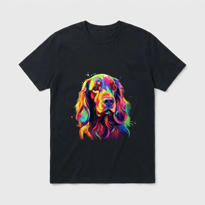 Wasserfarben Farbenfroher Irish Setter Jagdhunde T-Shirt – Klassisches T-Shirt in Schwarz