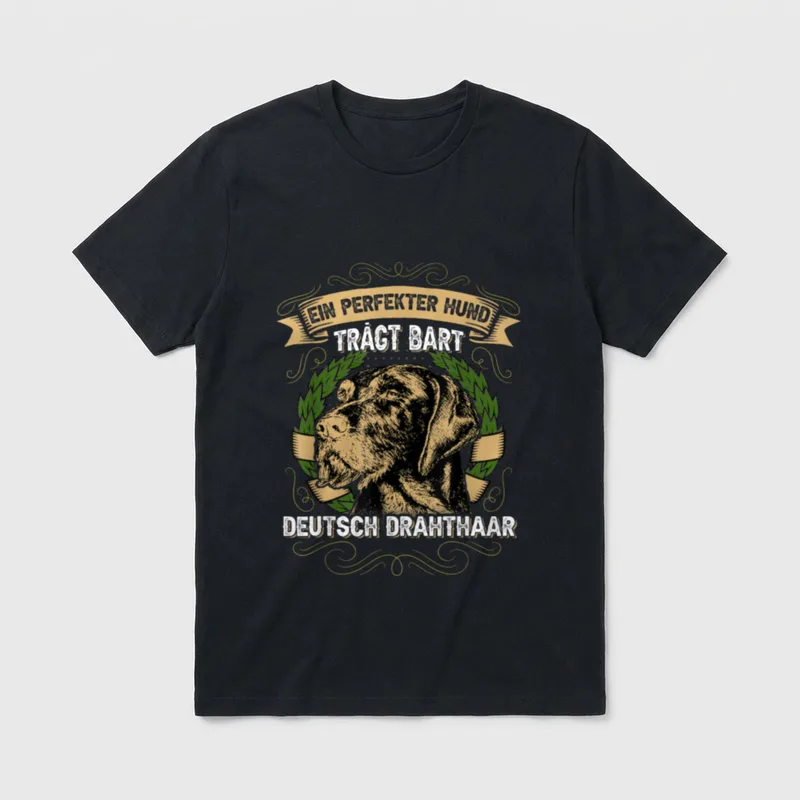 Deutsches Drahthaar der perfekte T-Shirt 0137 – Klassisches T-Shirt in Schwarz