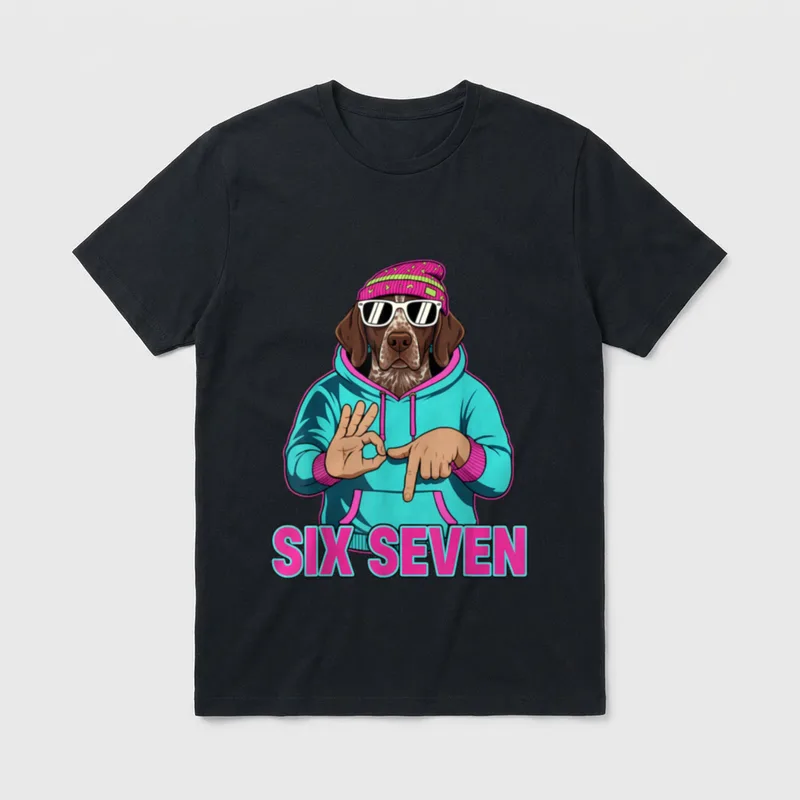 Retro Six Seven Deutsch T-Shirt – Klassisches T-Shirt in Schwarz