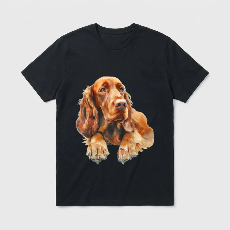 Irish Setter Hund Motiv T-Shirt – Klassisches T-Shirt in Schwarz