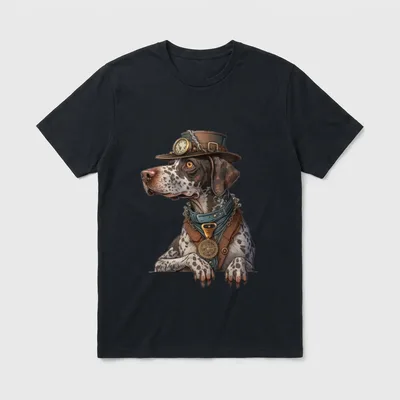Steampunk Deutsch Kurzhaar Hund T-Shirt – Klassisches T-Shirt in Schwarz