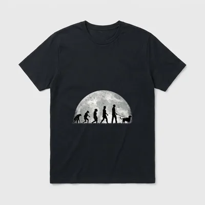 Kleiner Münsterländer Mond Evolution T-Shirt – Klassisches T-Shirt in Schwarz