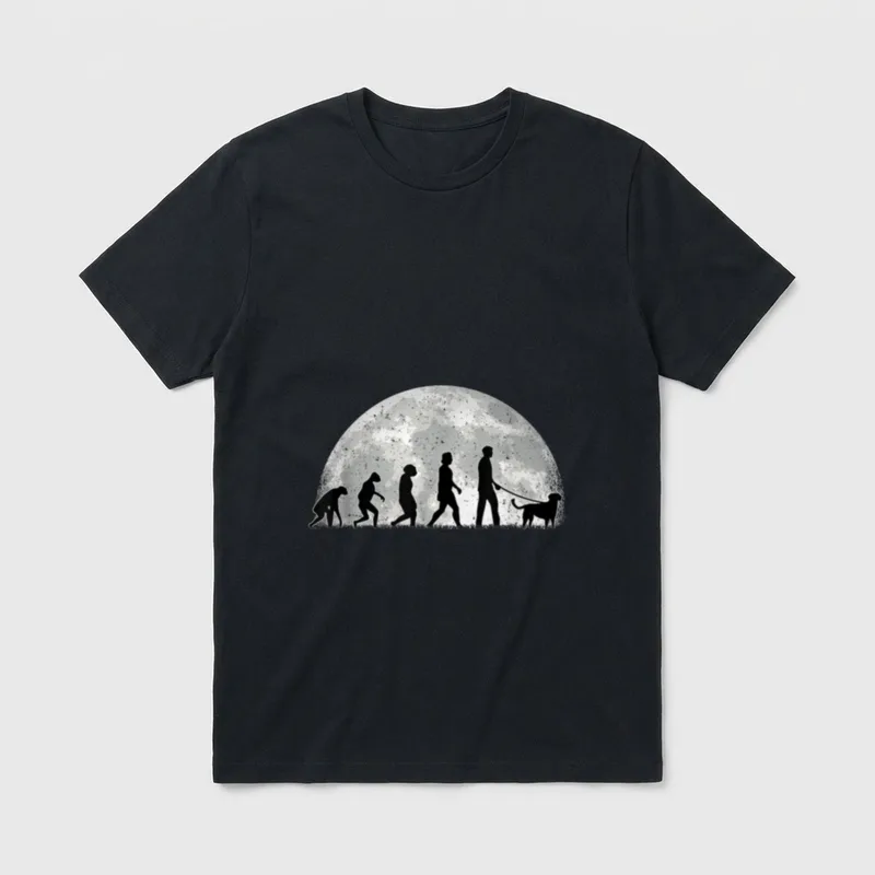 Kleiner Münsterländer Mond Evolution T-Shirt – Klassisches T-Shirt in Schwarz
