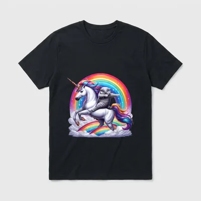 Lustige Katze Regenbogen Dabbing T-Shirt – Klassisches T-Shirt in Schwarz