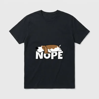 Nope Fauler Basset Hound T-Shirt – Klassisches T-Shirt in Schwarz