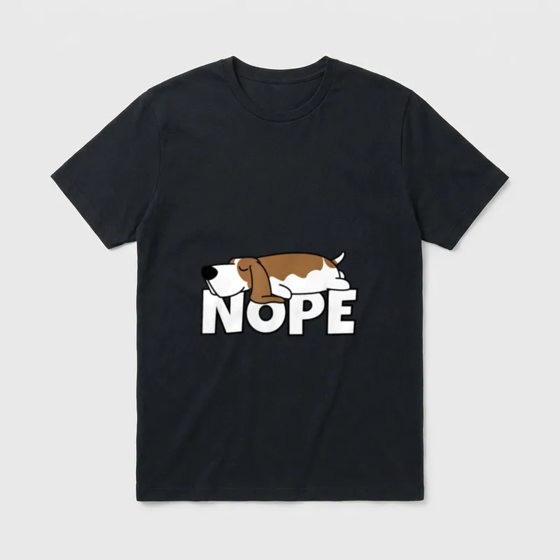 Nope Fauler Basset Hound T-Shirt – Klassisches T-Shirt in Schwarz