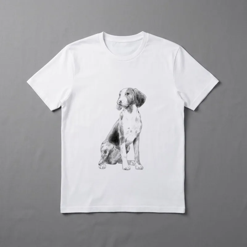 Sitzender Hund Deutsche Bracke T-Shirt – Klassisches T-Shirt in Schwarz