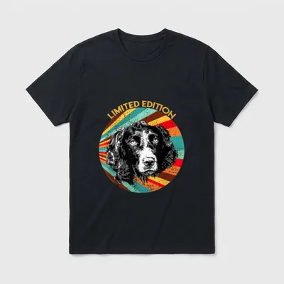 Deutscher Wachtelhund Jagd Jagdhunde Hundeportrait T-Shirt – Klassisches T-Shirt in Schwarz