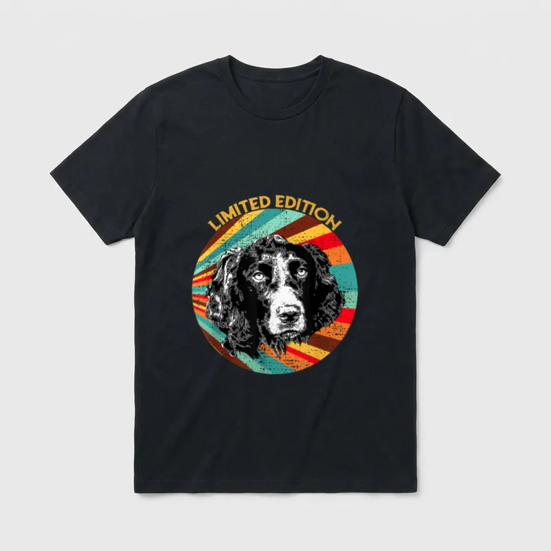 Deutscher Wachtelhund Jagd Jagdhunde Hundeportrait T-Shirt – Klassisches T-Shirt in Schwarz