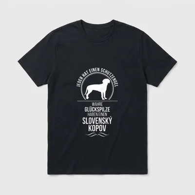 Slovensky Kopov Schutzengel Hund T-Shirt – Klassisches T-Shirt in Schwarz