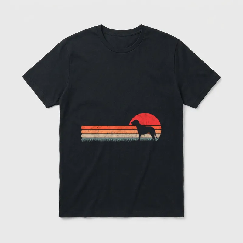 Brandlbracke Retro Jagdhund Vintage T-Shirt – Klassisches T-Shirt in Schwarz