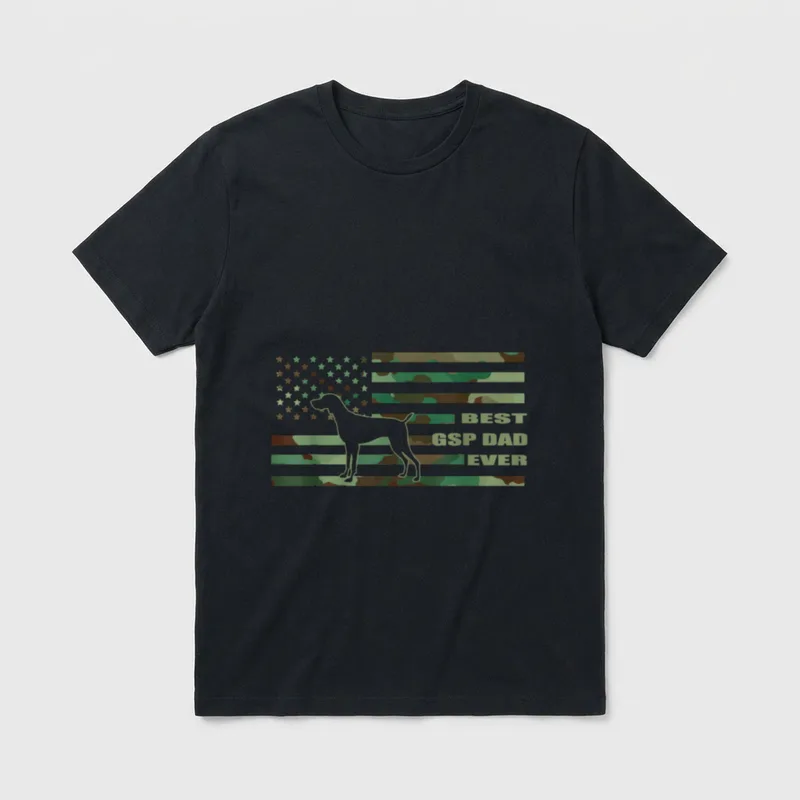 Deutscher Kurzhaar-Zeiger GSP Papa T-Shirt – Klassisches T-Shirt in Schwarz