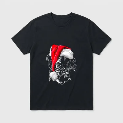 Kleiner Münsterländer Weihnachtsmann Weihnachten T-Shirt – Klassisches T-Shirt in Schwarz
