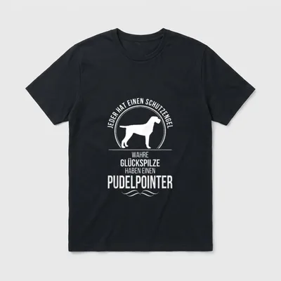 Pudelpointer Schutzengel Hund Hunde T-Shirt – Klassisches T-Shirt in Schwarz