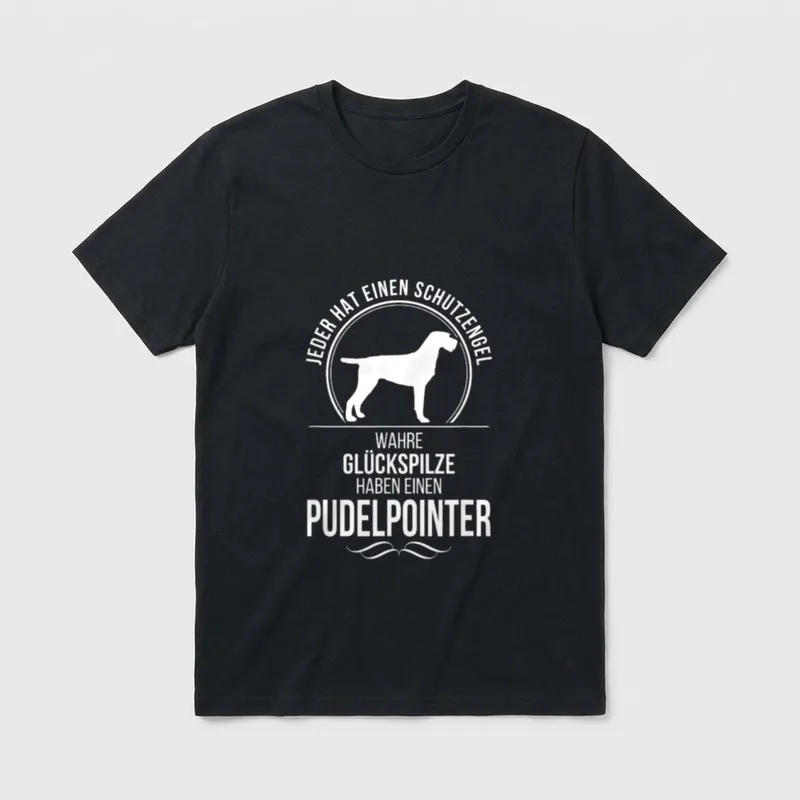 Pudelpointer Schutzengel Hund Hunde T-Shirt – Klassisches T-Shirt in Schwarz