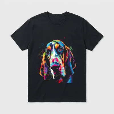 Basset Hound Splash T-Shirt – Klassisches T-Shirt in Schwarz